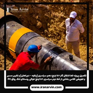 تکمیل پروژه خط انتقال گاز ۵۶ اینچ دهم سراسری (پتاوه – دوراهان)